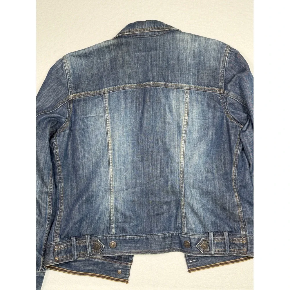 Eddie Bauer Womens Denim Jacket Blue‎ Classic Trucker Style Medium